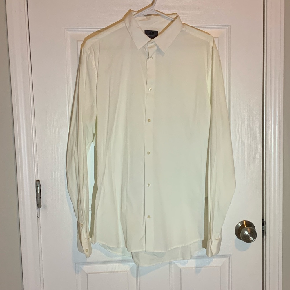 H&M premium cotton button up dress shirt white